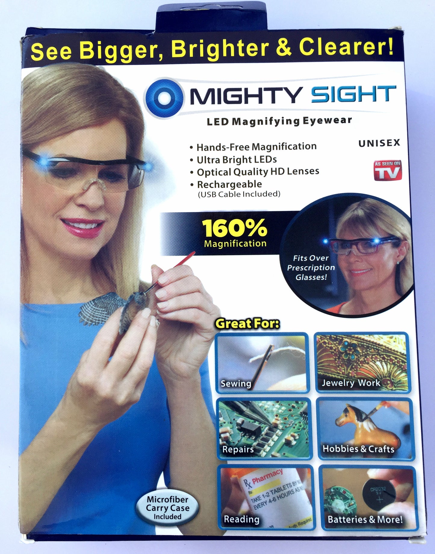 Mighty Sight Magnifying Glasses with LED Light Lens
